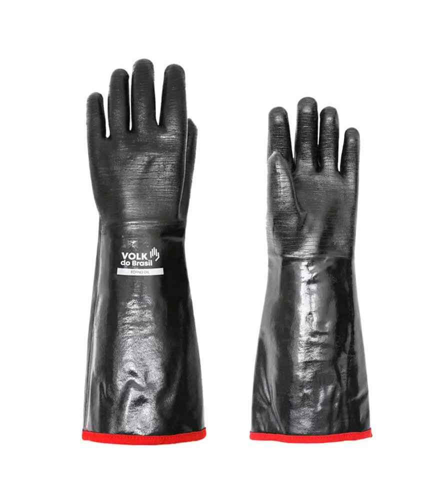 Luva de segurança confeccionada em algodão foam (espuma), totalmente revestida em neoprene, acabamento corrugado na palma, dedos e dorso, acabamento liso no punho.